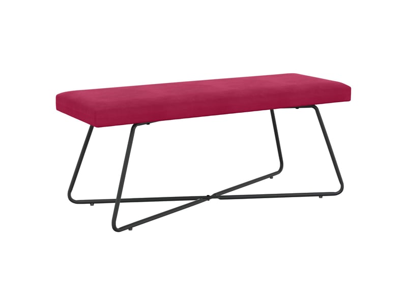  Banc, canapé 2 places bordeaux 110x40x45 cm velours  - Conforama A