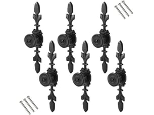 Pack de 6 tireurs rétro noirs avec plaque de base, poignées pour la cuisine, les commodes, les meubles et les armoires avec vis