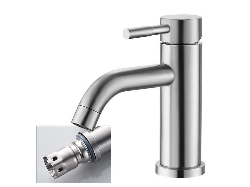  Robinet lavabo salle de bain, mitigeur monocommande en acier inoxydable, cartouche, eau chaudefroide LM2A116LM0815 - Conforama B