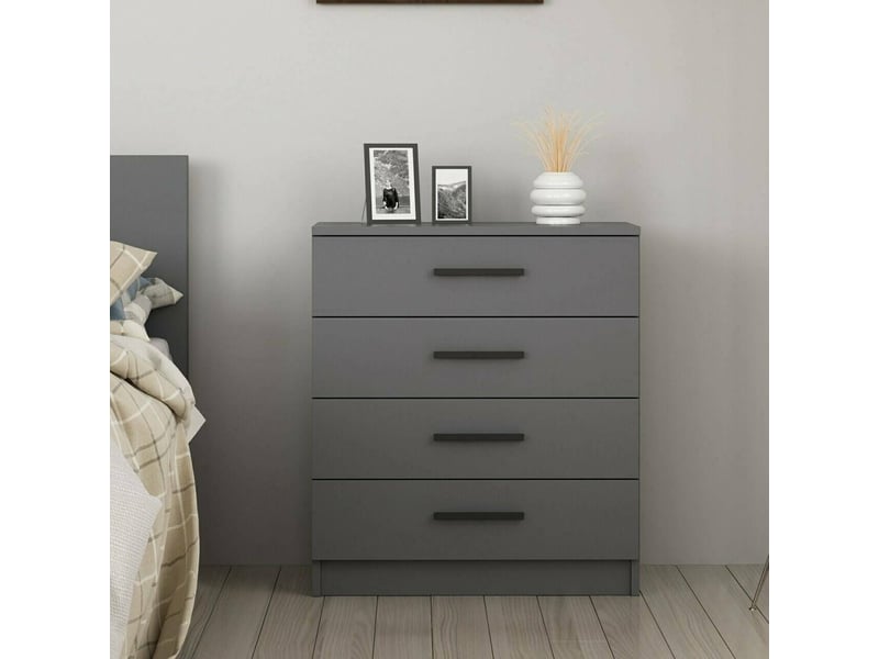  Commode kalmaegi, 4 tiroirs, 70x79x42h cm gris cendré Kalmaegi - Conforama B