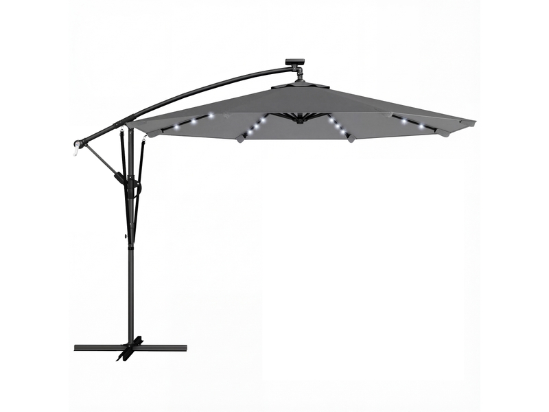 Parasol déporté led dia. 295cm pivotant inclinable housse incluse  - Conforama A