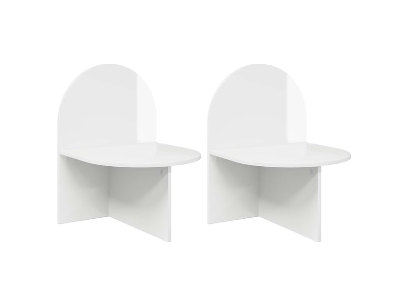  Table de chevet 2 pièces blanc brillant 48 x 49 x 65 cm  - Conforama A
