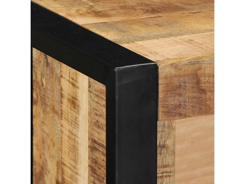  Meuble tv - banc tv - meuble de rangement 80x30x25 cm bois massif de manguier brut  - Conforama E
