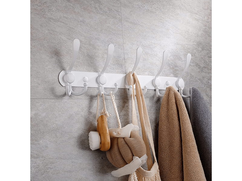  Porte-manteau mural en acier inoxydable, crochet pour serviettes et peignoirs (blanc, 1 pièce XLH-ZLS-000315ZLS - Conforama D