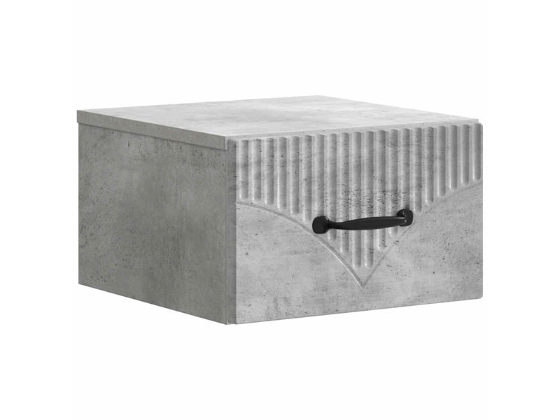  Table de chevet - cabinet de chevet - table de nuit mural gris béton 34,5 x 33 x 20 cm  - Conforama A