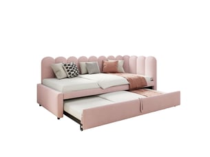 Lit gigogne 2x90x200 cm ULQENI coloris rose