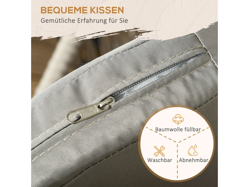 Lot de 2 chaises de jardin en acier et corde avec coussins beige 57 x 60 x 71 cm - Conforama E