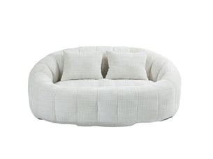 Canapé poire 2 places 150 cm avec dossier haut-assise lounge en chenille-beige
