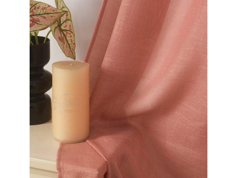  Rideau ajustable 140 x 270 cm + 8 anneaux pinces effet lin evasion rose boisé CP-EVASION-ROSEBOISE - Conforama D