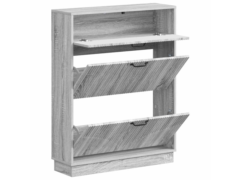  Meuble à chaussures, armoire à chaussures hoorn 78x24x100 cm bois d'ingénierie shl8404  - Conforama C