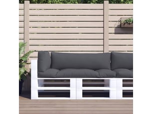 Lot de 3 coussins de palette, coussins de canapé anthracite tissu cf59650