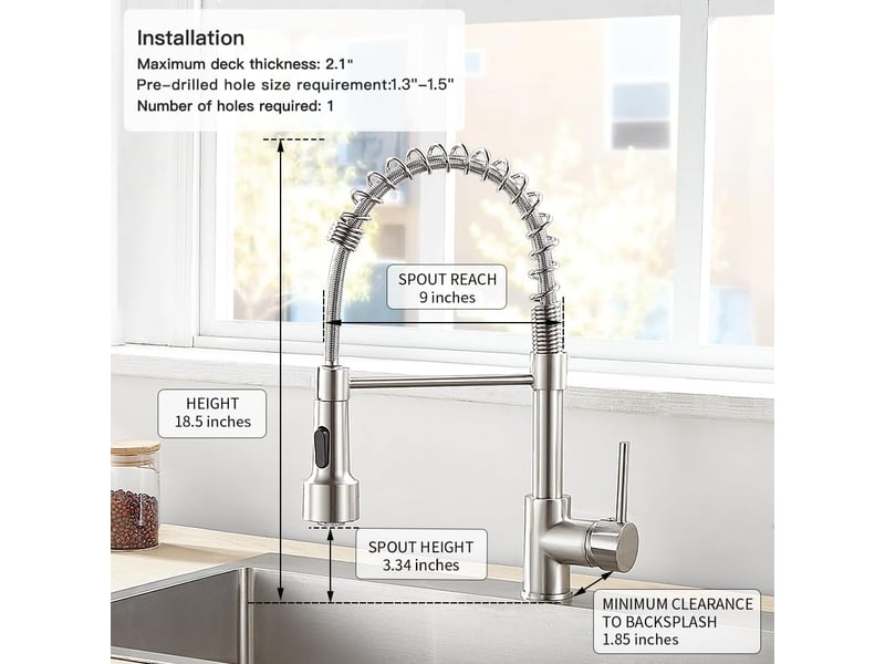  Robinet en acier inoxydable à eau chaude et froide pour salle de bain, adapté à salle de bain, cuisine, ferme, camper (argent)  - Conforama C