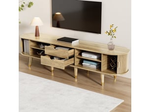 Meuble tv avec portes coulissantes, meuble bas moderne au design unique et polyvalent