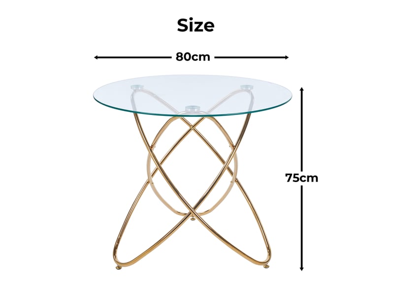  Table à manger en verre et métal coloris doré  - Conforama E