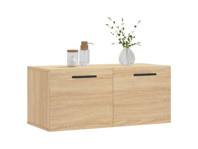 Armoire murale salon, meuble de rangement chêne sonoma 80x36,5x35 cm bois d'ingénierie  - Conforama C