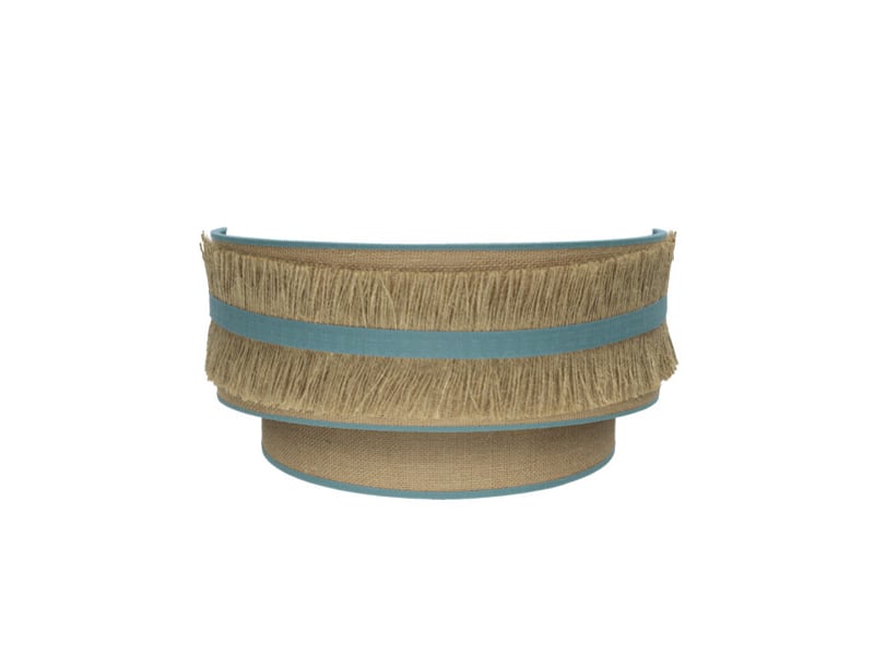 Applique murale fabrilamp natalia toile de jute turquoise e27 17 x 30 x 15 cm 188561048 - Conforama A
