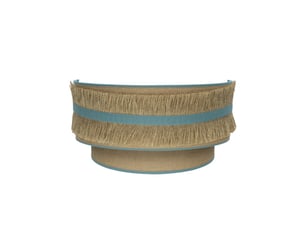 Applique murale fabrilamp natalia toile de jute turquoise e27 17 x 30 x 15 cm