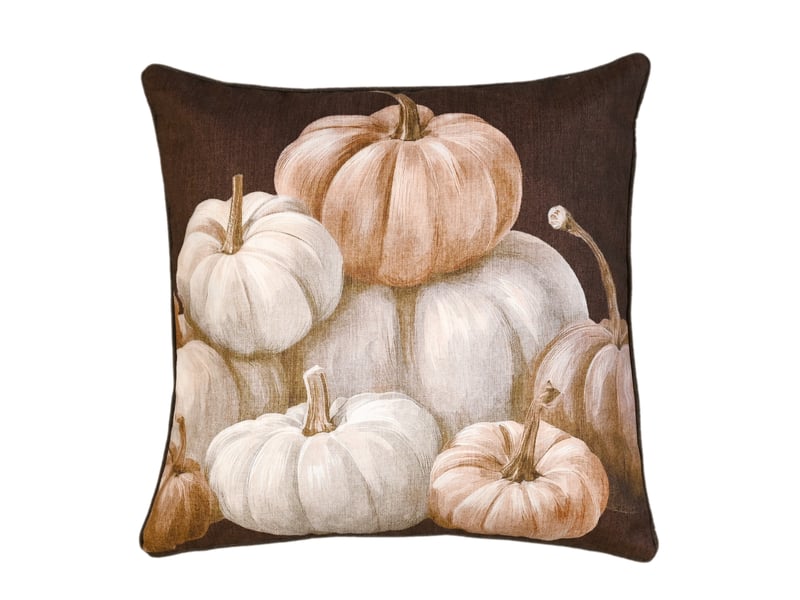  Coussin réversible imprimé aquarelle citrouilles 45x45 cm  - Conforama A