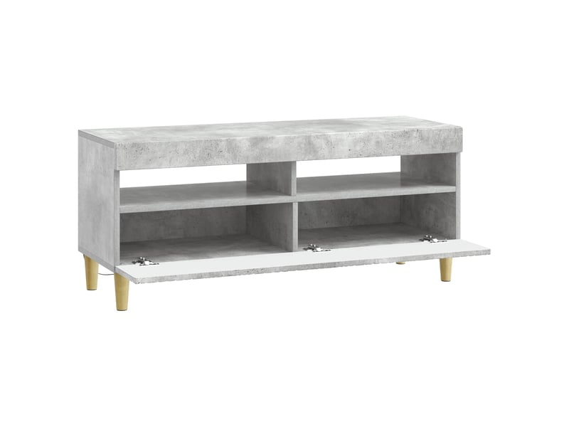 Meuble tv - banc tv - meuble de rangement led gris béton bois d'ingénierie - Conforama E