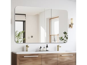 Miroir de salle de bain mural sans cadre verre argenté 60 x 100 cm