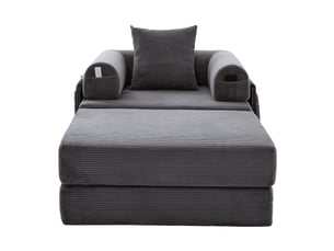 Fauteuil convertible Velours côtelé gris