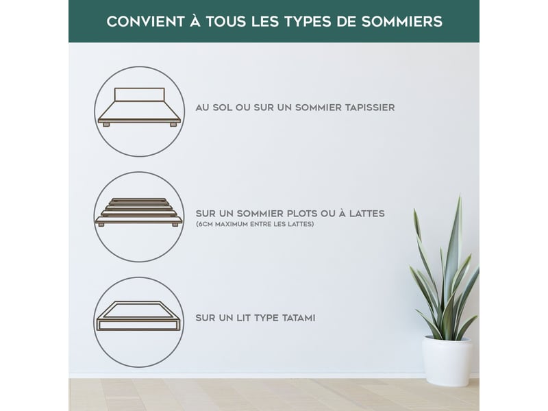 Matelas monceau 180 x 200 cm ; 30cm d'épaisseur ; mémoire de forme ; latex respirant ; ressorts ensachés ; 7 zones de confort PREMIUM - Conforama R