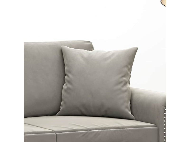  Lot de 2 coussins décoratifs gris clair 40x40 cm velours cf60865  - Conforama E