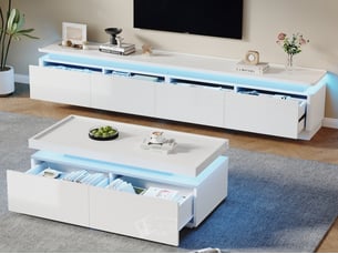 Meuble tv coloris blanc 180 cm <strong>BGSRYAO</strong>  <strong></strong>