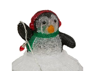 Igloo et pingouin de noël lumineux d'extérieur 88 led lumière fixe h. 39 cm sur secteur