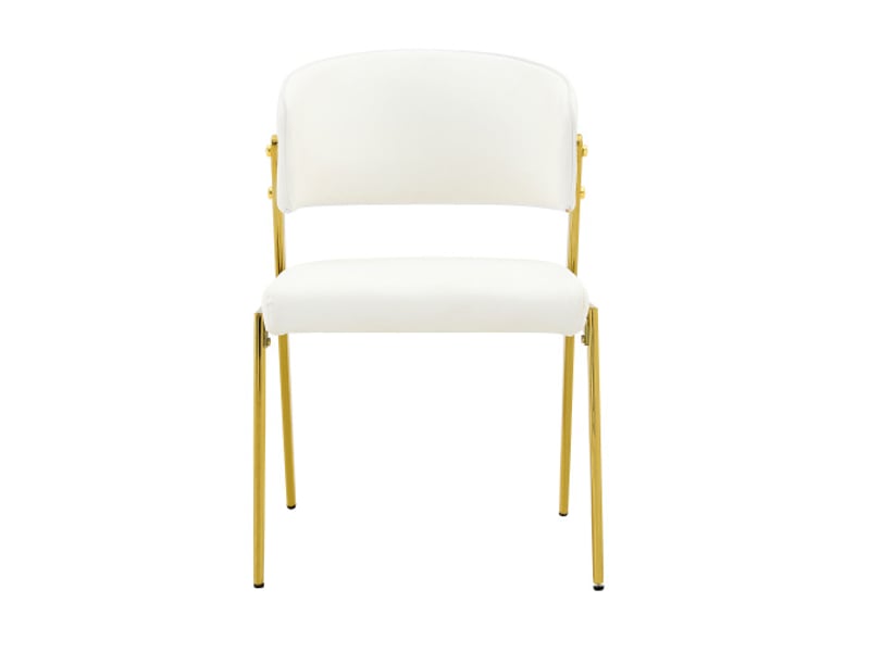  Ensemble de 2 chaises de salle à manger modernes rembourrées cadre métallique dossier ergonomique siège simili cuir  - Conforama A