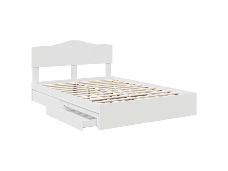  Lit double- lit adulte -  lit de rangement réglable blanc 140 x 200 cm bois d'ingénierie  - Conforama D