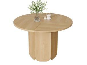 Table à manger ronde 120 x 120 cm, 4-6 personnes, style scandinave, chêne, sans chaises