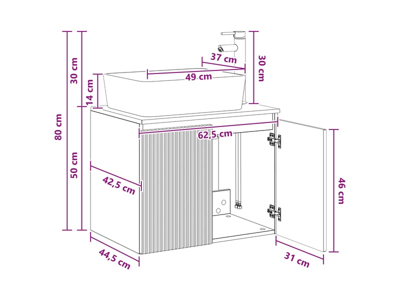  Ensemble de mobilier de salle de bain chêne fumé cf64637  - Conforama E