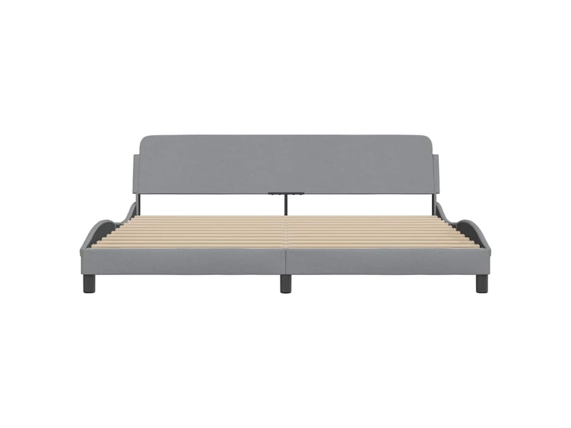  Lit double- lit adulte -  cadre de lit dover gris clair 200x200 cm tissu  - Conforama C
