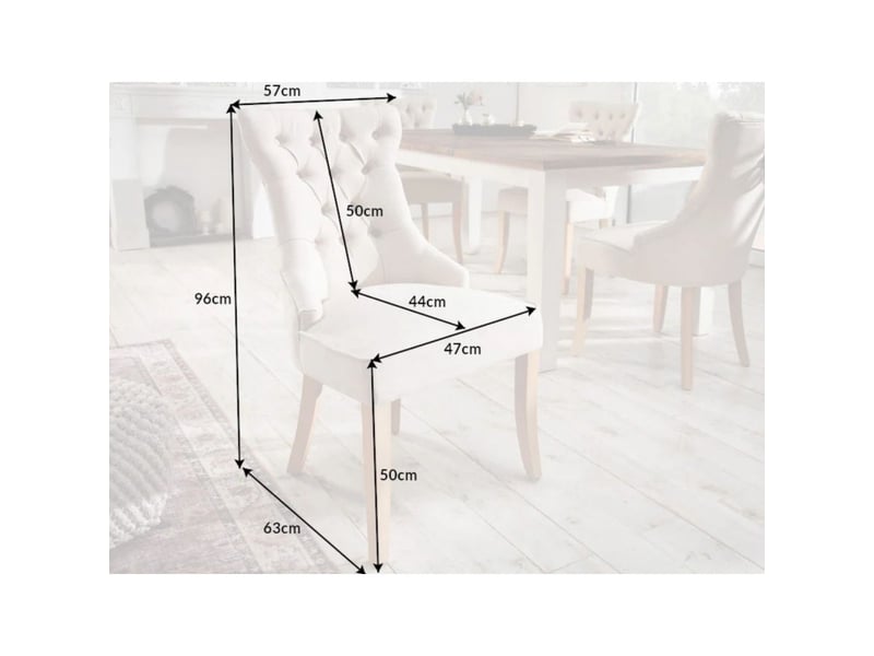  Lot de 2 chaises regina beige en lin capitonné – dossier haut, anneau argenté et pieds en bois clair  - Conforama C