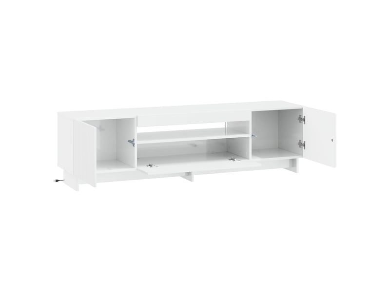  Meuble tv - banc tv - meuble de rangement led blanc brillant bois d'ingénierie  - Conforama E