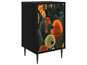Table de chevet - cabinet de chevet - table de nuit zaandam chêne noir 36 x 33 x 61 cm