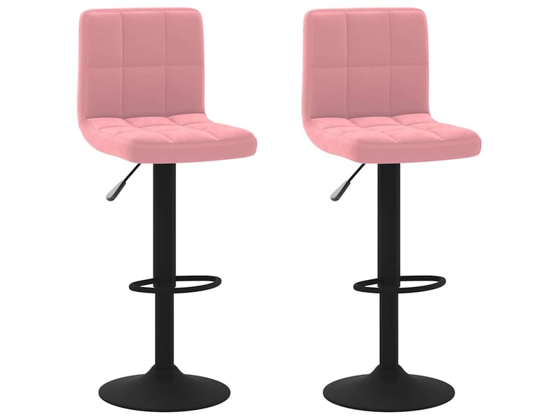  Lot de 2 tabouret de bar, chaise de bar rose velours shl12437  - Conforama A