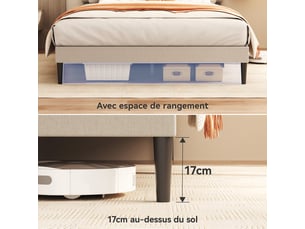 Lit 2 places 140x200 cm <strong></strong>  <strong></strong> coloris beige