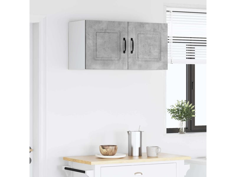 Meuble mural de cuisine | armoire de cuisine gris béton 80x31x40cm shl4818 - Conforama D