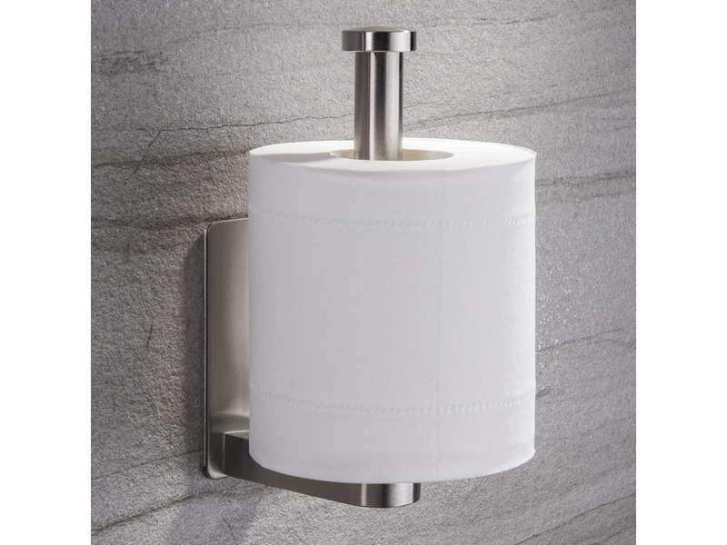  Porte-papier toilette mural auto-adhésif sans perçage, en acier inoxydable.  - Conforama D