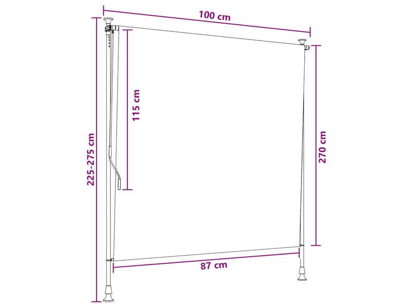  Store enrouleur, store roulant extérieur sable 100 x 270 cm cf47535  - Conforama E