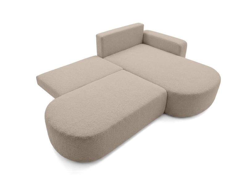  Canapé d'angle max réversible et convertible kiara 5 places en tissu bouclette - taupe KIARA - Conforama C