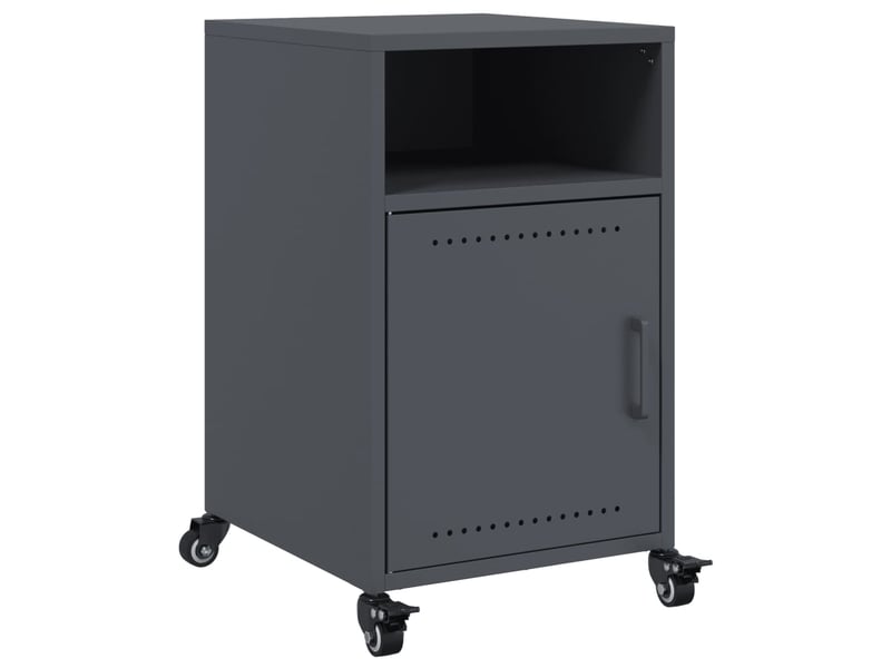  Lot de 2 tables de chevet - cabinet de chevet - table de nuit anthracite 36x39x59 cm acier  - Conforama E