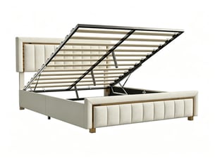 Lit coffre 160x200 cm EZSSW   coloris beige