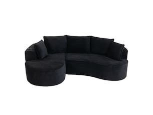 Canapé revêtement en velours côtelé toucher doux respirant porte-gobelet intégré poche de rangement mousse haute densité coussins inclus