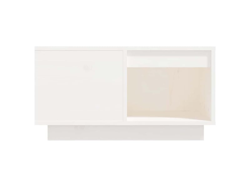  Table basse - table de salon - table à thé blanc 60x61x32,5 cm bois massif de pin  - Conforama E