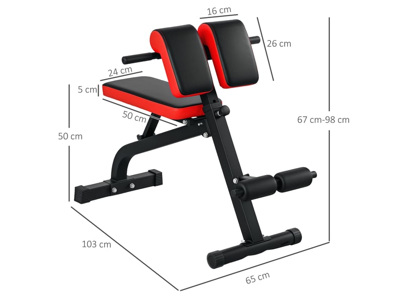  Banc de musculation 103x65 cm réglable pliable métal noir  - Conforama D
