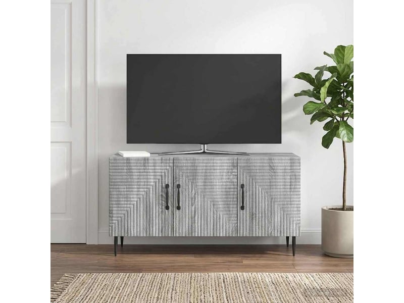  Meuble tv - banc tv - meuble de rangement sonoma gris 99 x 34,5 x 50 cm bois d'ingénierie  - Conforama B