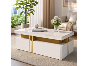 Table basse rectangulaire coloris blanc <strong>HAUSS SPOLE</strong> <strong></strong> - 50 cmx100 cm